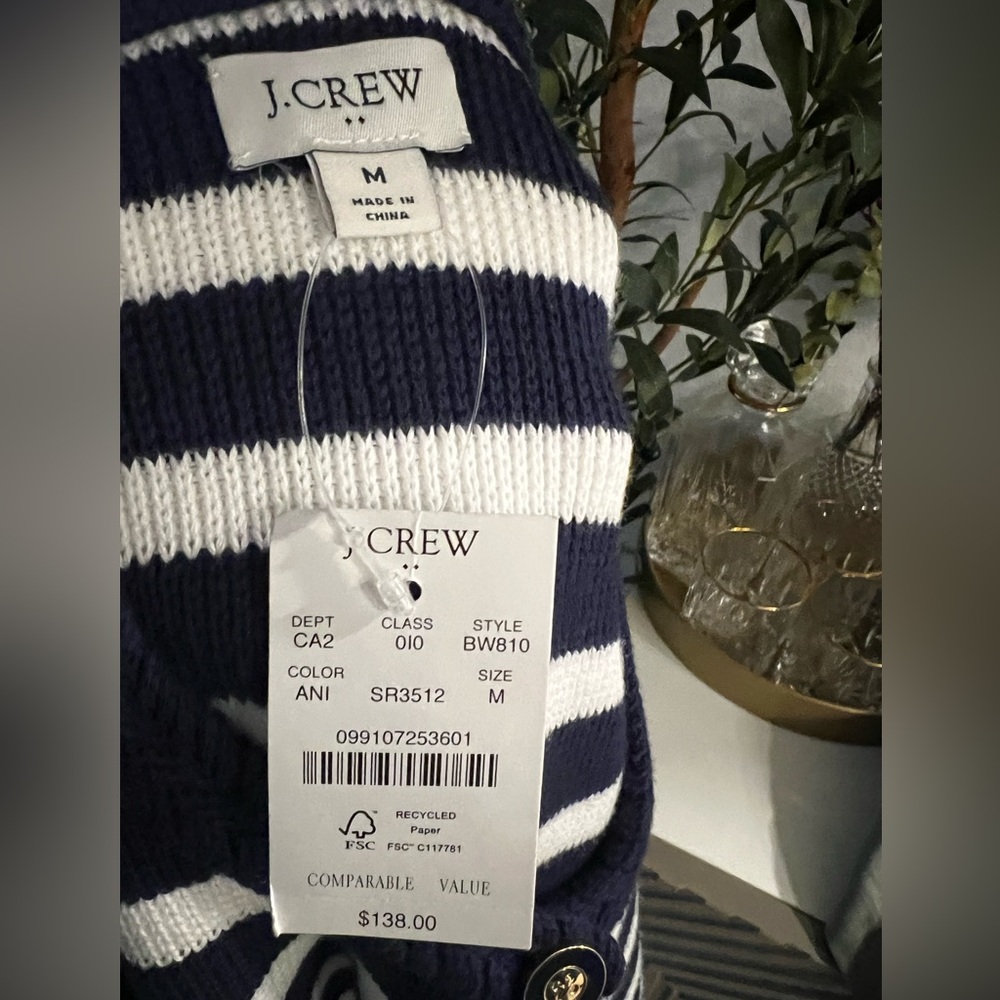 J Crew Factory Striped Lady Cardigan - Picture 5 of 5